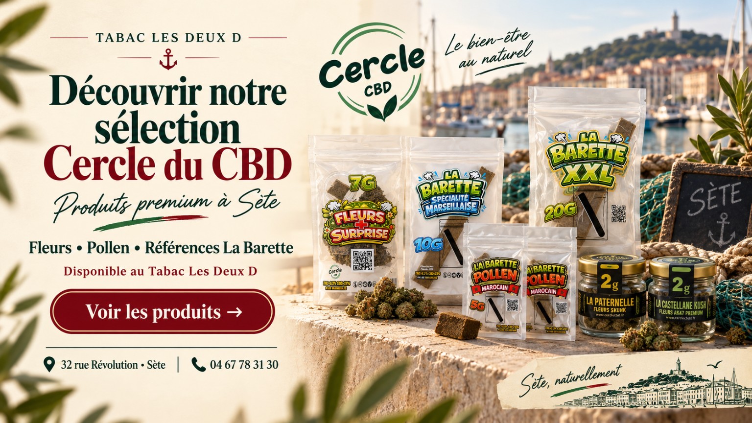 Produits premium Cercle du CBD disponibles à Sète
